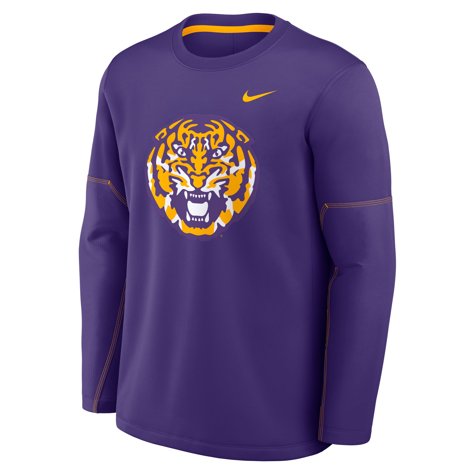 Haut à manches longues Nike violet LSU Tigers 2026 Sideline Coaches Therma-FIT pour homme